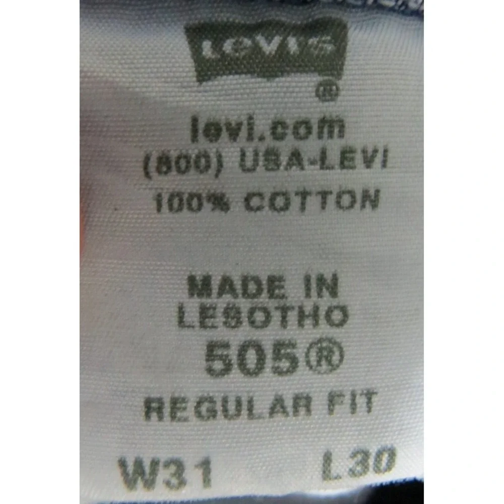 Levis 505 Denim Shorts Men 31 Distressed Cutoff Blue Jean Summer Frayed 90s Hip